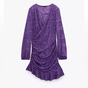 Zara Purple Draped Women's Dress Size Small